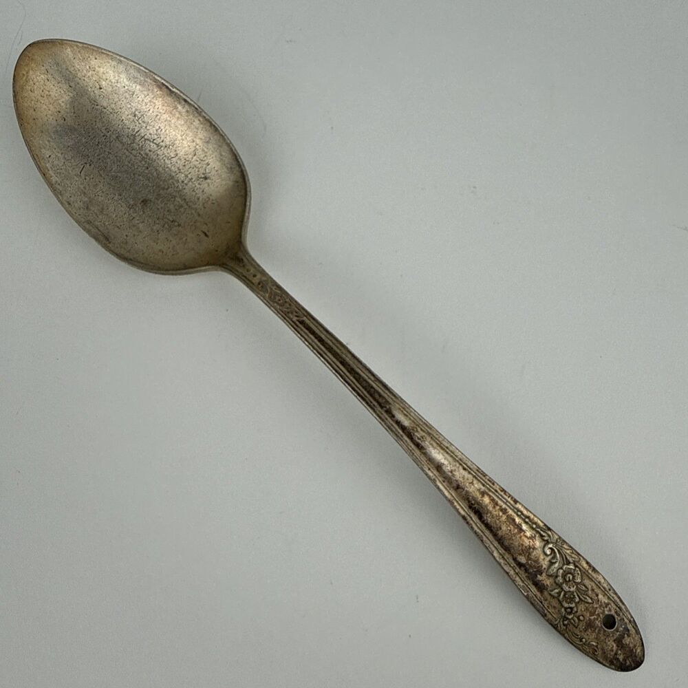 VTG Oneida Community Tudor Plate QUEEN BESS II 1946 Solid Serving Spoon 8 1/4"